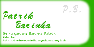 patrik barinka business card